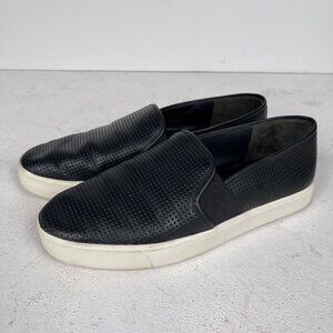 Vince Loafers Womens Black Perforated Leather Shoes Sz 8